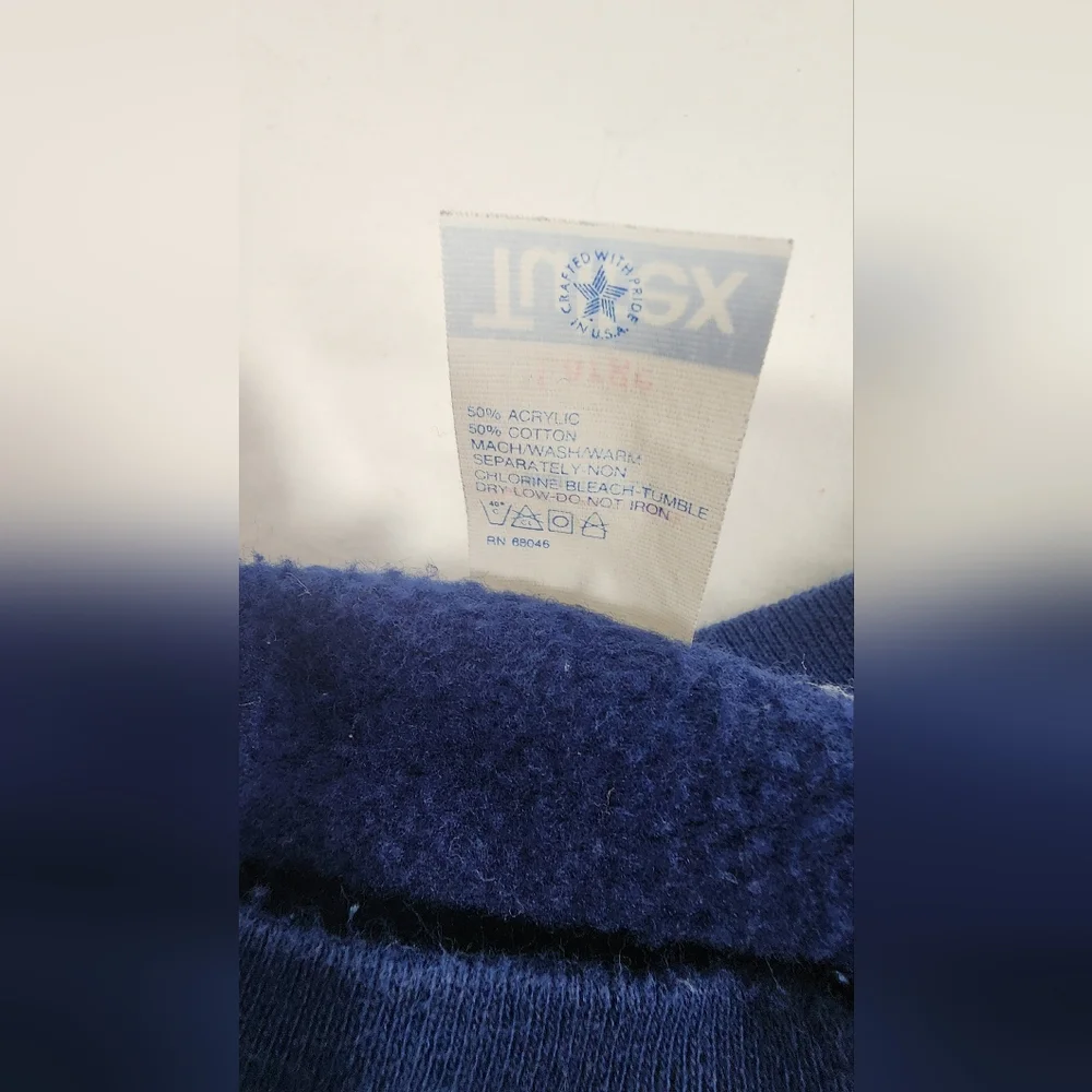 Vintage West Virginia University Unisex Tultex Sweatshirt Size Large, Navy Blue - Picture 12 of 12